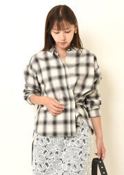 ◇◆オンブレーチェックオーバーシャツ【HB055500】【26】