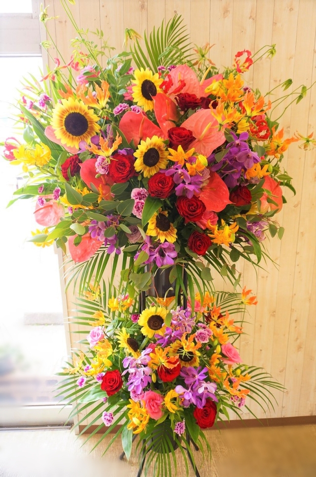 トロピカルなスタンド花2段＋