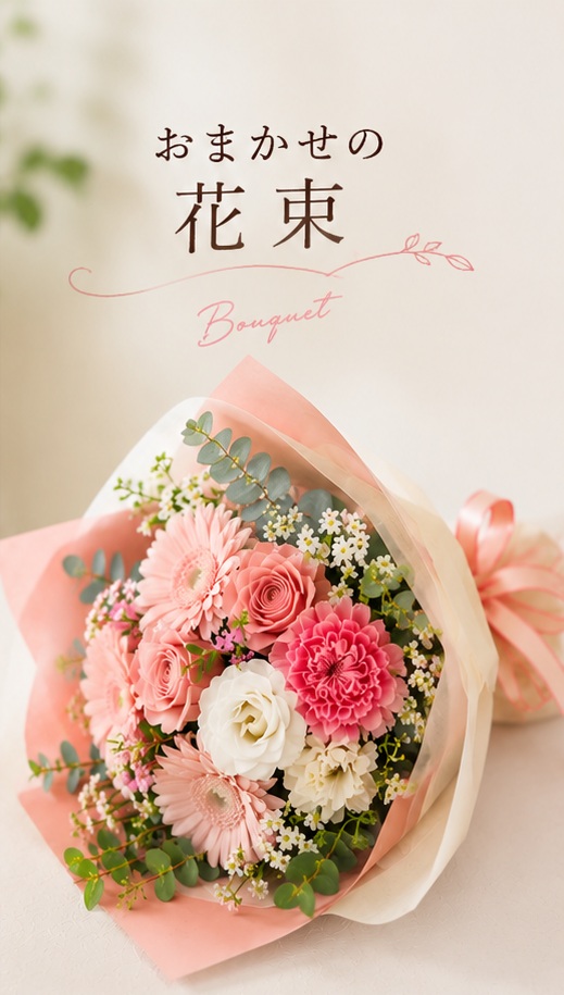季節のお花で作るおまかせ花束（Ｍ）