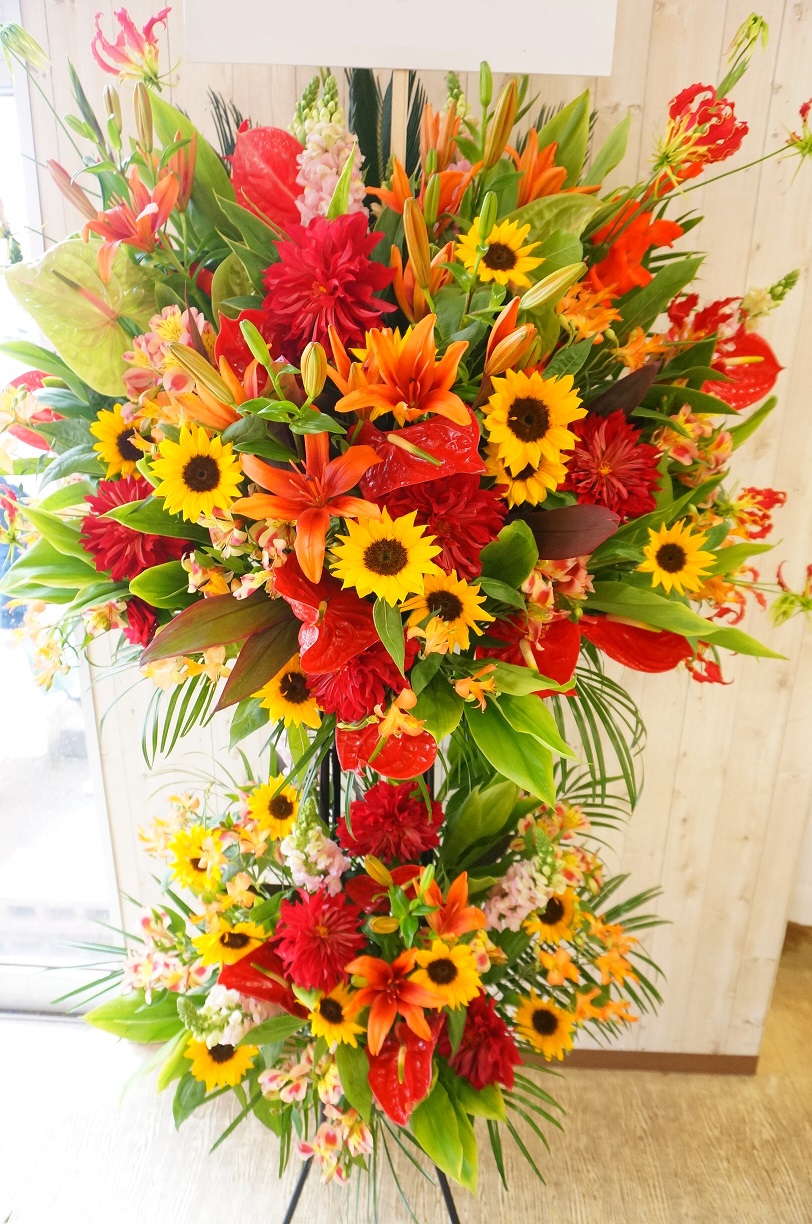 トロピカルなスタンド花2段