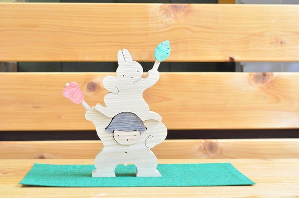 五月人形　遊プラン・小黒三郎　軍配を持つ金太郎とウサギ（大）