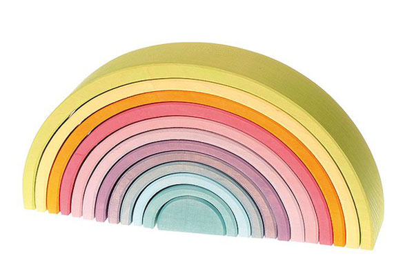積木　グリム社(GRIMM'S)　パステルアーチ(虹色トンネル）・大