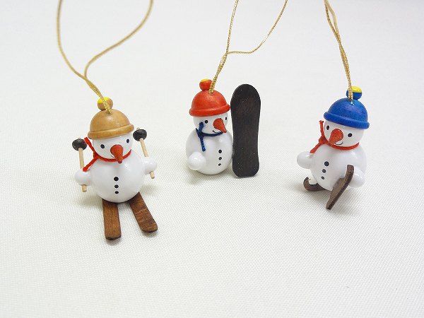 クリスマスオーナメント　オーナメント　スノースポーツの雪だるま3個セット