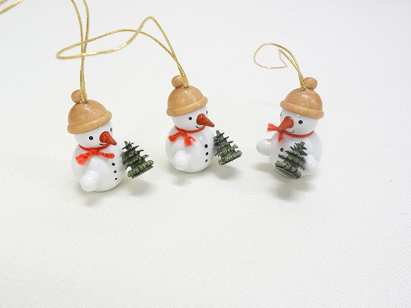クリスマスオーナメント　オーナメント　ツリーの雪だるま3個セット