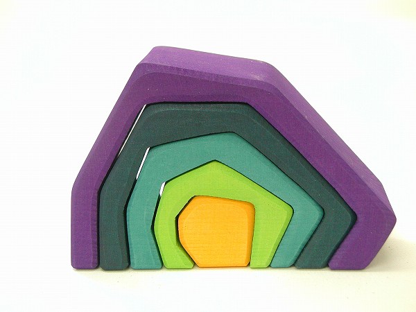 積み木 グリム社(GRIMM'S) にじのカウンティングブロック・小 木