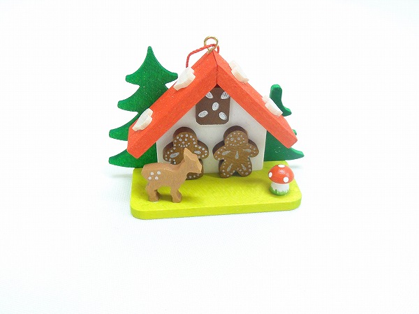 クリスマスオーナメント　オーナメント　シカとジンジャークッキーのお家