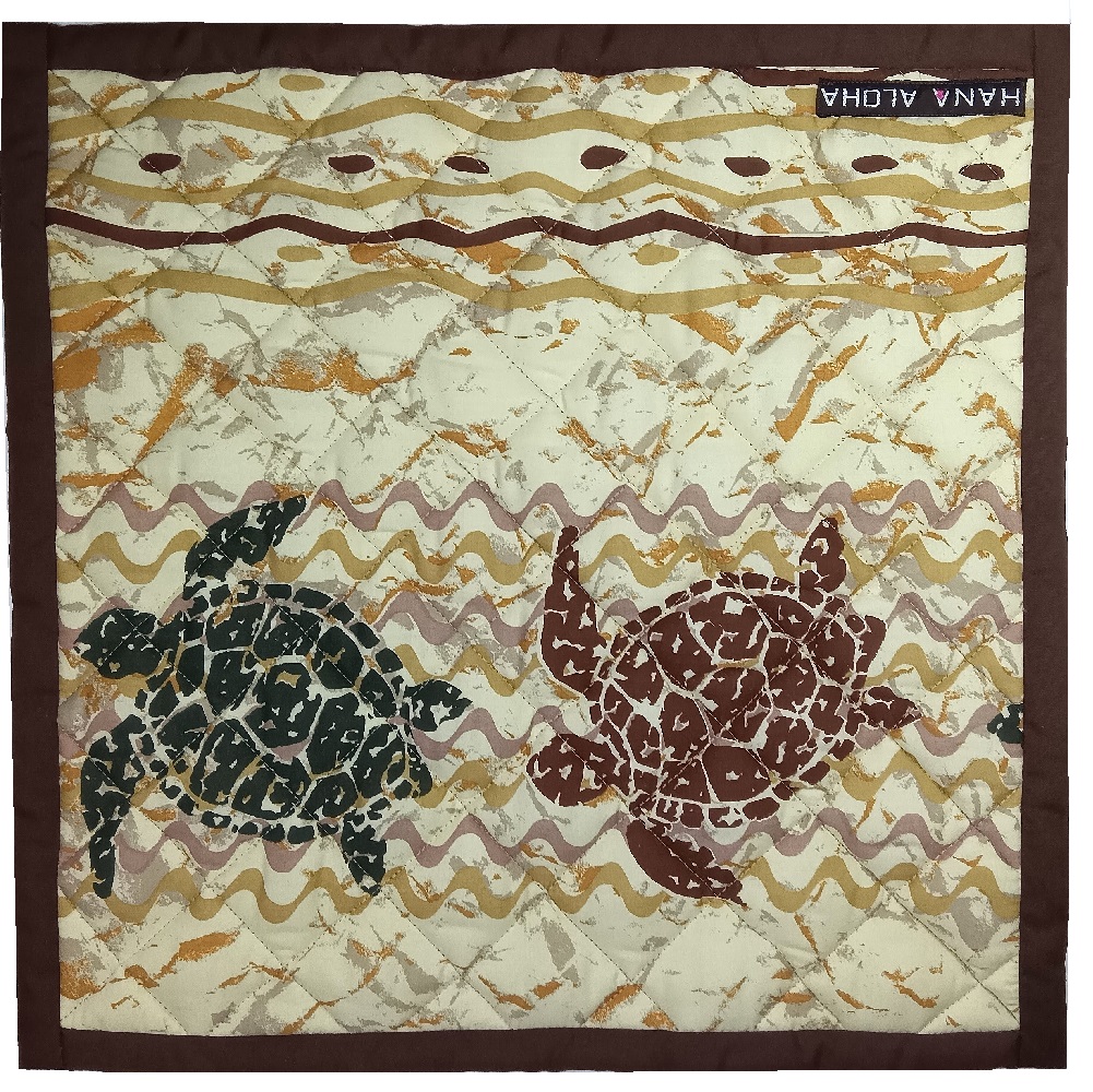 Pale(パレ)-06 set-0170-b クリ－ムイエロ－地にチェスナッツブラウンとボトルグリ－ンのホヌ柄