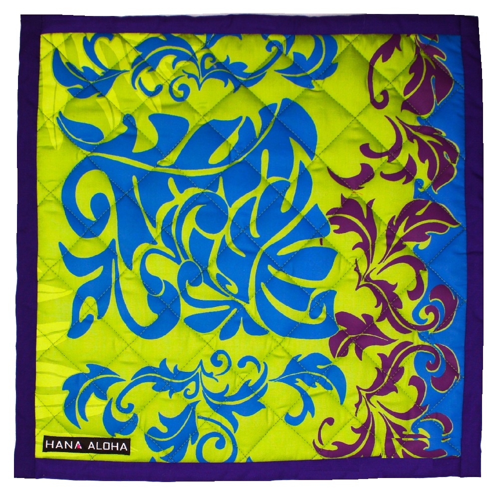 リ－フグリ－ン地にコバルトブル－とワインレッドの模様　《 額ぶち手まつりタイプ 》イプヘケマットPale(パレ)-08 set-0172