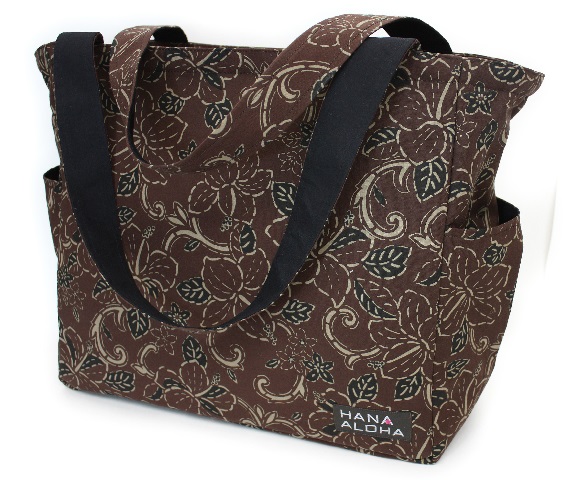 大容量レッスンバッグ、HANAALOHAオリジナルのレッスンバッグ、刺し子風の柄　ご旅行にも最適。
