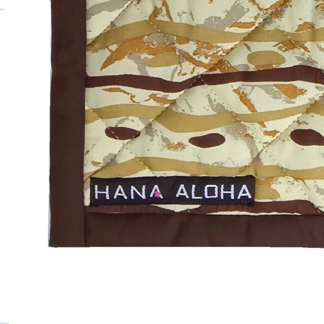 Pale(パレ)-06 set-0170-b クリ－ムイエロ－地にチェスナッツブラウンとボトルグリ－ンのホヌ柄