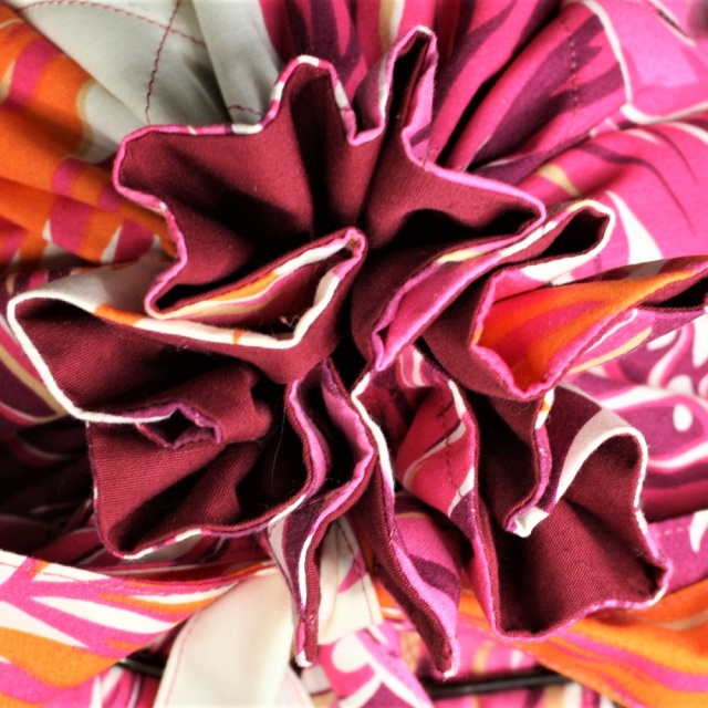 set-159-2本ショルダ－リュックタイプ、ピンクとオレンジの美しいラウアエ模様