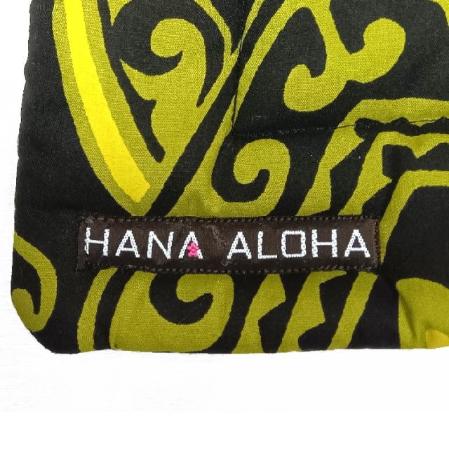 《黒に、ライムイエローと黄色の力強いカヒコ柄 》 スタンダ－ドタイプ イプヘケマットPale(パレ)-0144