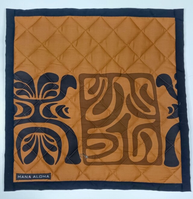 《 額ぶち手まつりタイプ 》Pale(パレ) -pale-154 キャラメル色地に黒とブラウンのカヒコ模様