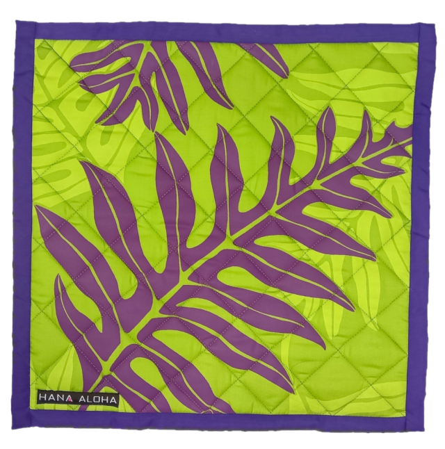 《 額ぶち手まつりタイプ 》Pale(パレ) -pale-153 リーフグリ－ン地にプラムパ－プルの葉模様