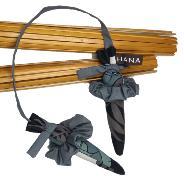 set-058 ショ-トタイプ 黒地に白、グレ-、トープグレ-のラウアエ模様