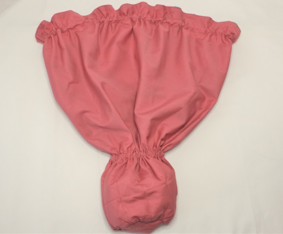 set-100 　サ－モンピンク地にライトブル－の葉、白い花びらが舞う一体型のウリウリケース