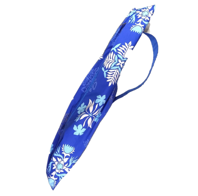 ロイヤルブル-地にゴルドと水色のカヒコ柄