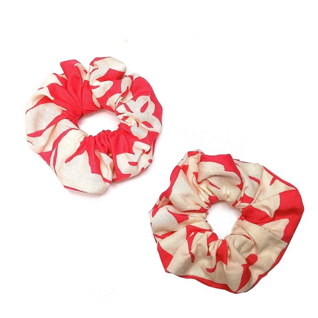 set-178-bタイプ　スカ－レットピンク地に白いプルメリア模様