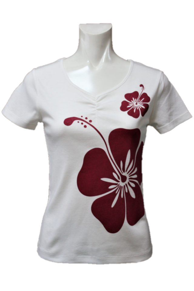 楽天市場】Tシャツ 花柄 ハイビスカス 蝶 夏 クルーネック 丸首