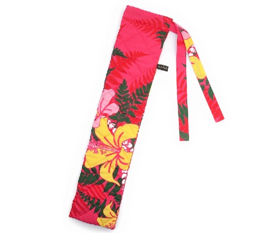 set-013 ピンク地に黄色の大きなハイビスカスが華やかな、カラアウケース