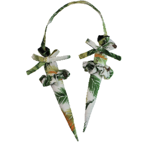 set-017 白地にヤシの模様が涼し気な模様のキーパ－。キーパ－の先端がしっかりしているので、とても使いやすいです