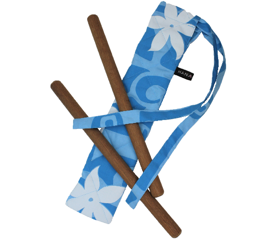 ブル－地に白のティアレの花模様がすてきな、丁寧に作られたカラアウケース