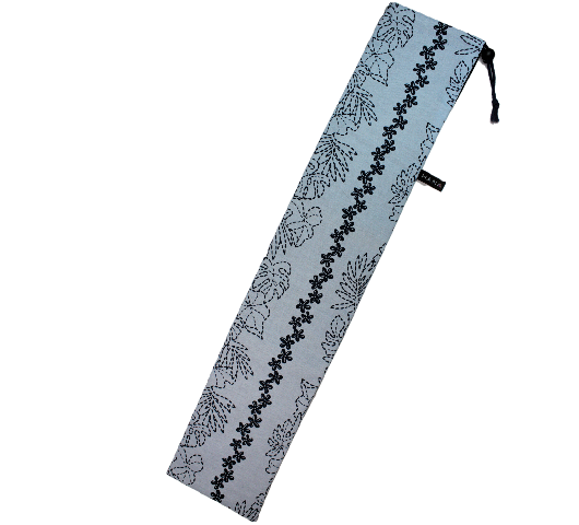 set-091 水色地に紺の刺し子風ボーダ－模様。使いやすいプイリケ－スです。