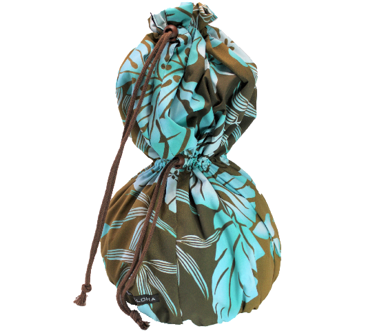 チャコ－ルグレ－と水色のグラデ－ション模様の、使いやすい巾着型のイプケ－ス