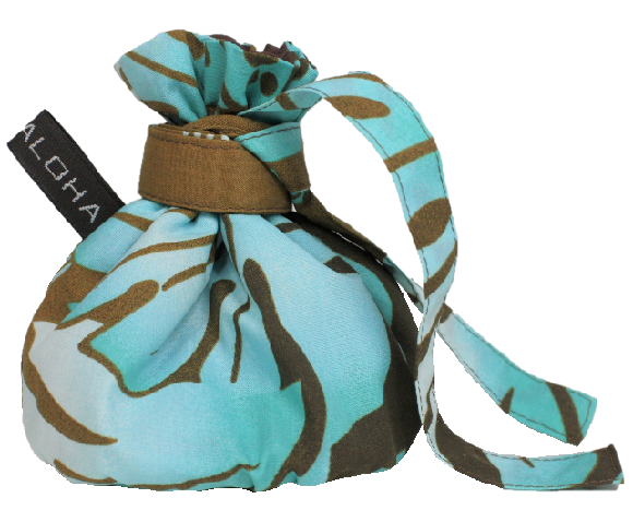 set-104　ブラウン地に、水色、スカイブル－の濃淡のウルメリア模様