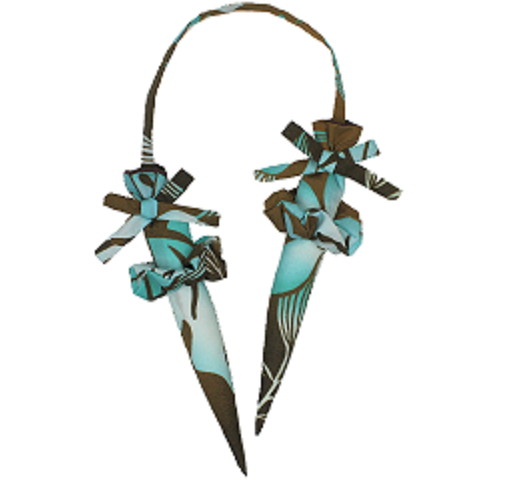 set-104  ブラウン地にスカイブル－の濃淡のプルメリアとラウアエ模様が人気のすてきなプイリキ－パ－