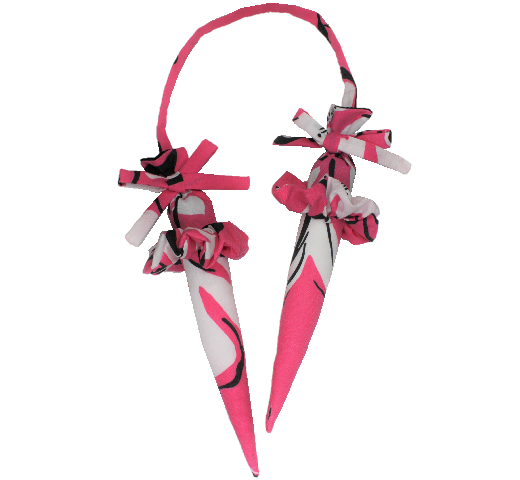 set-105 ピンク地に、ホワイト＆ブラックのハイビスカス模様がすてき