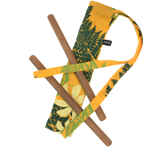 set-110  山吹色地に白いティアレと深緑の葉模様が美しい、カラアウケース