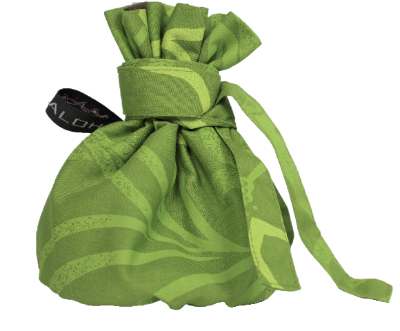 set-114  ライトオリ－ブ地に、濃淡のプルメリア模様。茶の裏地がすてきなイリイリケ－スです。