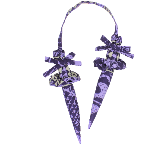 set-118  紫地にパ－プル＆ホワイトのカヒコ柄のプイリキ－パ－