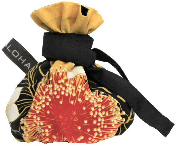 黄色地に、レフア、プルメリア、ラウアエ模様がすてきなイリイリケ－ス