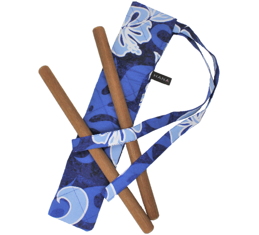 セット-155，カラアウケ－ス、紺地に水色のハイビスカス模様