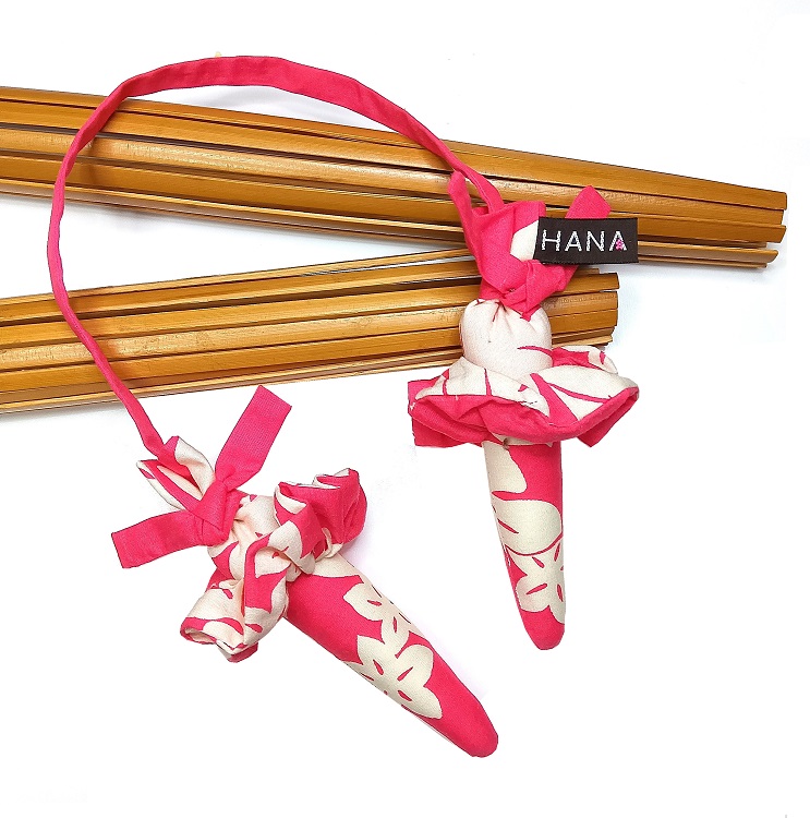 set-178-bタイプ　スカ－レットピンク地に白いプルメリア模様