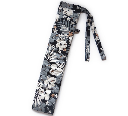 黒×グレー　キルティング中わた付き　プイリケースset-036 