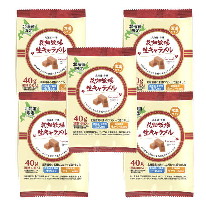 ★送料無料★花畑牧場 ＜常温＞ 生キャラメル小袋 プレーン 40g×5袋セット【冷蔵配送】
