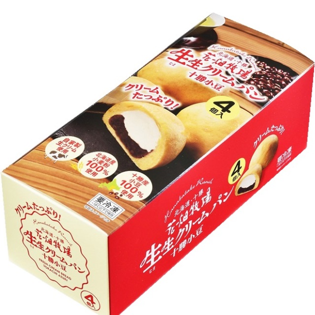 花畑牧場　生生クリームパン十勝小豆4個入り【冷凍配送】