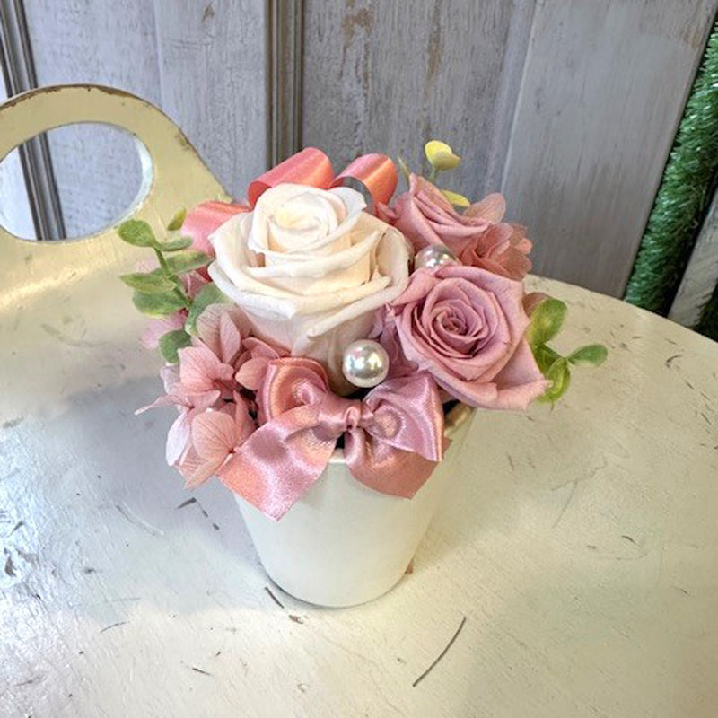 プリザーブドフラワー　バラ　ピンク　[P-3500-1]