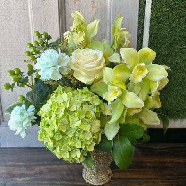 アレンジメント　シンピジューム　バラ　[A-5000-4]