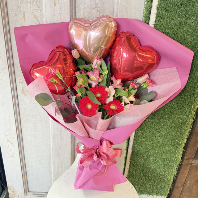 バルーン花束　レッド・ピンク　[BB-5000-1]