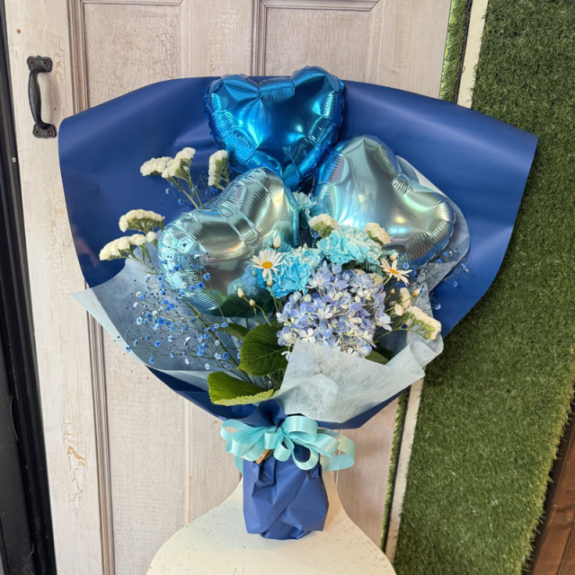 バルーン花束　ブルー　[BA-5000-6]