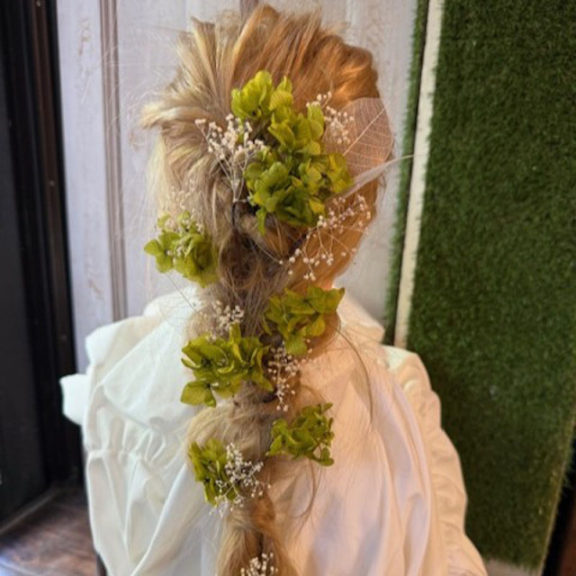 ヘアパーツ　グリーン　プリザーブド　[HD-3500-8]