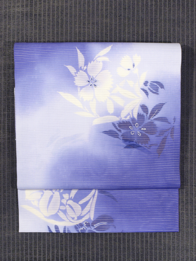 花丸文様 型染め 絽 名古屋帯　