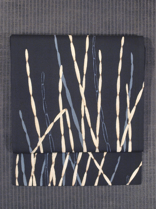 帯のアトリエ花邑 hanamura 銀座「八つ手唐草文様 型染め 名古屋帯」