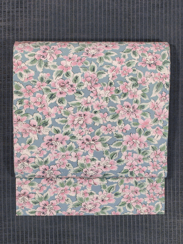 帯のアトリエ花邑 hanamura 銀座 「草花文様 型染め 名古屋帯」