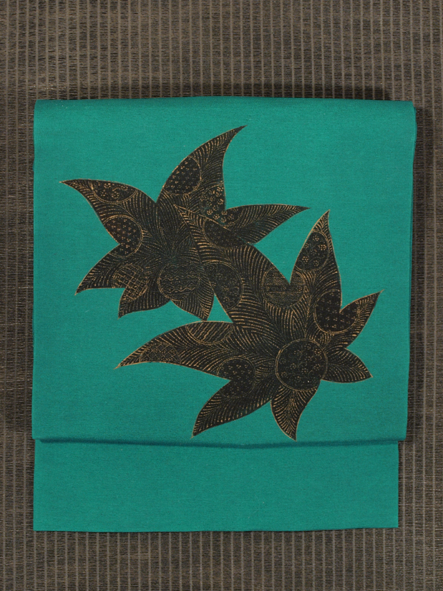 帯のアトリエ花邑 hanamura 銀座店 「楓に更紗文様 手描き染め 紬