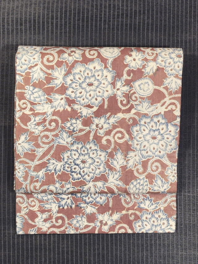 唐花草文様 和更紗 名古屋帯　